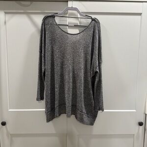 Lulus Charcoal Twist-Back Knit Sweater Size S Oversized NWT Open Back